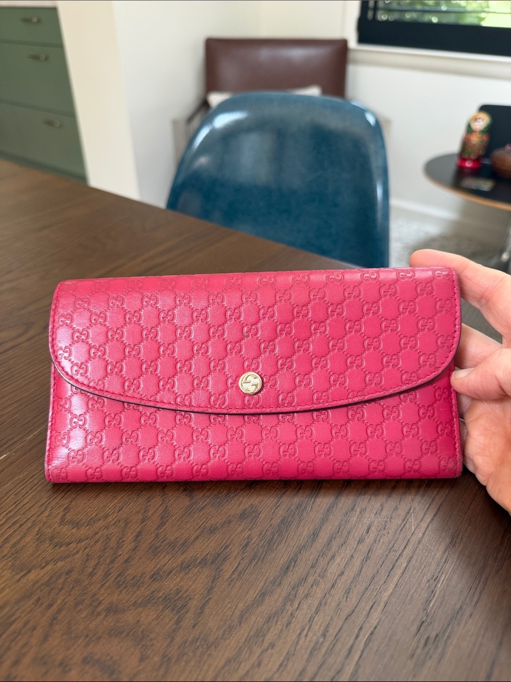 Vintage Gucci Red Leather Continental Wallet